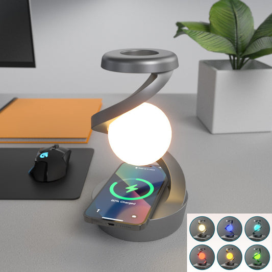Drehbare Mond-Schreibtischlampe mit kabellosem Ladegerät