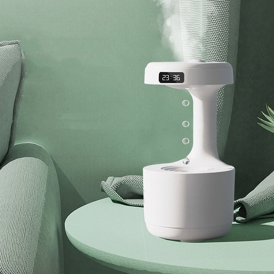 Anti-Schwerkraft Luftbefeuchter mit LED & Uhr – Aromadiffusor für Schlafzimmer & Büro