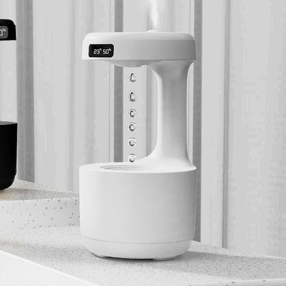 Anti-Schwerkraft Luftbefeuchter mit LED & Uhr – Aromadiffusor für Schlafzimmer & Büro